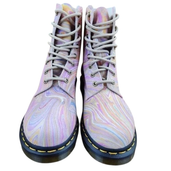 Dr. Martens Multicolor Pascal 1460 Boots in Pink and Orange Swirl Wiener Size 7 - Picture 3 of 11